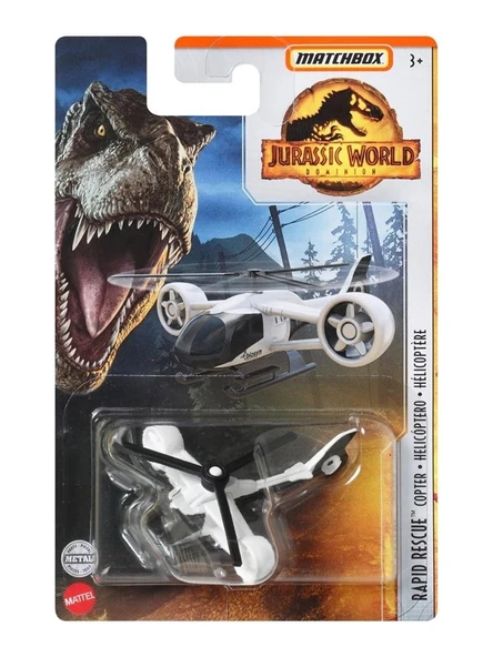 Matchbox Jurassic World Rapid Rescue Copter FMW90 HBH04 ürün görseli
