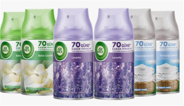 Airwick 250ml 6lı - Lavanta Oda Kokusu Sprey Makina Yedek Spreyi - 1