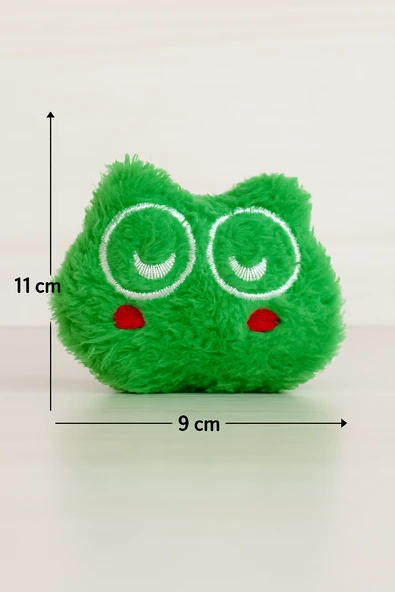 Kedi Oyuncağı Catnip ve Zilli İnteraktif, Rahatlatıcı Oyun Arkadaşı - Yeşil Peluş - 3