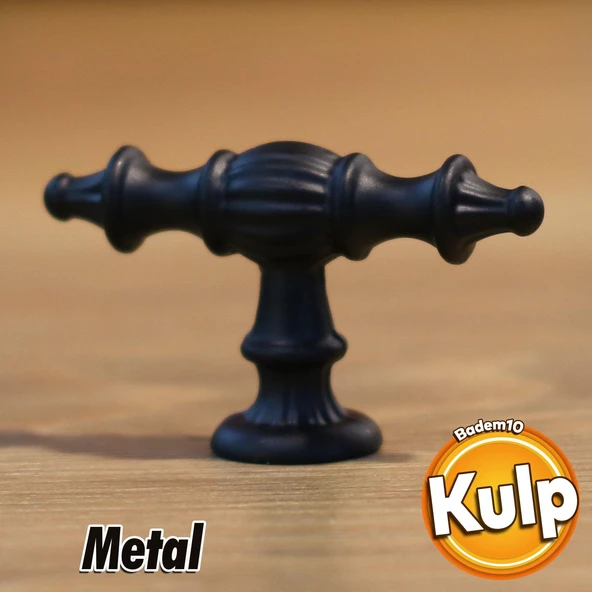 Şehzade Kulp Düğme Mobilya Mutfak Çekmece Kulpları Dolap Kulpları Kapak Kulpu Kulbu Siyah Metal - Resim 6