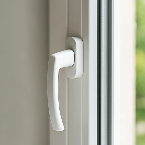 Beyaz PVC Pencere Kolu Pimapen Uyumlu, Sağ-Sol Açılır, Yedek Balkon Vidalı Plastik Kol Mekanizması ürün görseli