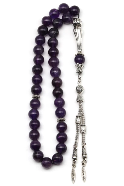 Ametist Doğal Taş Tesbih 8 mm Küre Kesim - 2