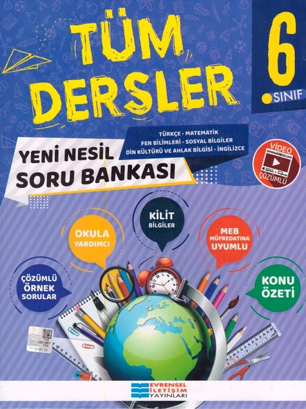 EVRENSEL 6.SINIF TÜM DERSLER SORU BANKASI ürün görseli