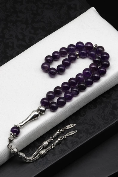 Ametist Doğal Taş Tesbih 8 mm Küre Kesim