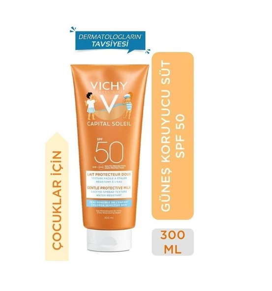Vichy Capital Soleil Spf 50+ Çocuklar Için Yüz Ve Vücut Güneş Sütü 300 Ml- SKT:12M - 2