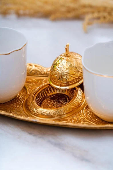 Ayla 2 Kişilik Tepsili Sunum Kahve Fincanı Takımı - 90 ml - Resim 4