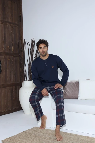 Boyraz Erkek Penye Süprem Uzun Kol Pijama Takımı - 2