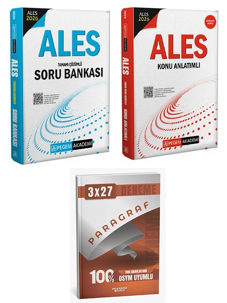 Anla Kazan + Pegem 2026 ALES Konu + Soru + Paragraf Deneme 3 lü Set - Resim 3