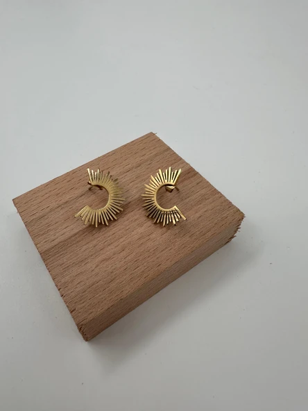 Xbaby Güneş Desenli Gold Küpe - Resim 2