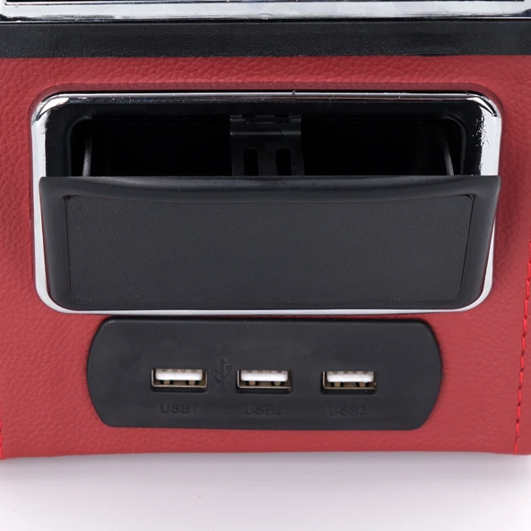 Usb Aktarmalı Universal Kolçak Kol Dayama Çift Açılır Kırmızı Renk - 6