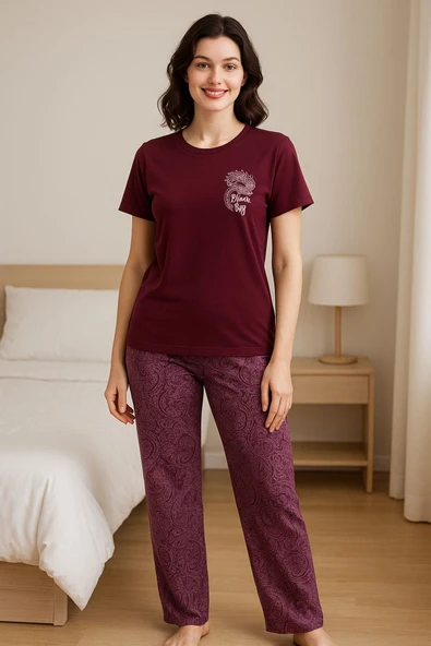 SENFONİ KISA KOLLU PİJAMA TAKIMI