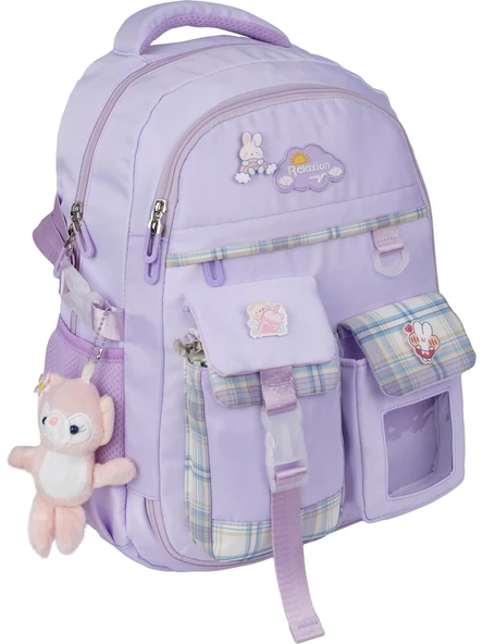 Relaxion 1450 Lila İthal Kore Tarzı Unisex İlkokul Çocuk  Sırt Çantası