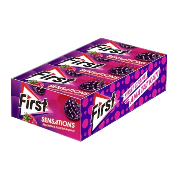 First Sensations Ahududu ve Karadut Aromalı Şekersiz Sakız 12 Adet x 27 g - 1