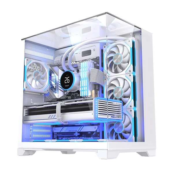 SNT Subzero Plus 7 x Argb Fan Uzaktan Kumanda Midi Tower Atx Beyaz Oyuncu Kasası - 3