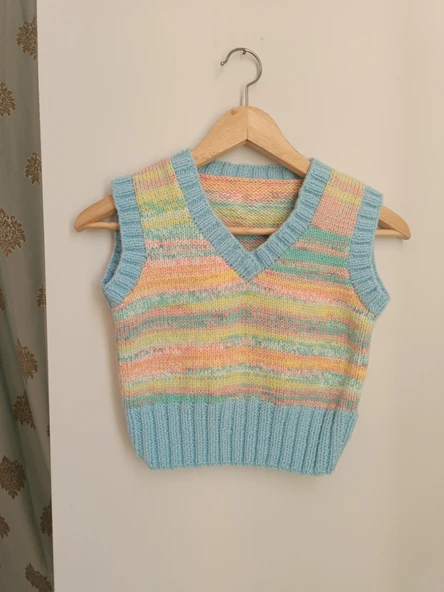 Kadın Örme Crop Süveter