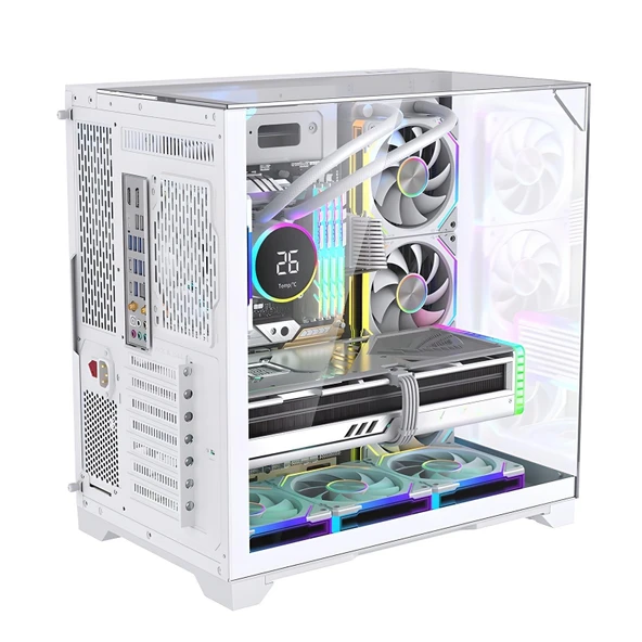 SNT Subzero Plus 7 x Argb Fan Uzaktan Kumanda Midi Tower Atx Beyaz Oyuncu Kasası - 5