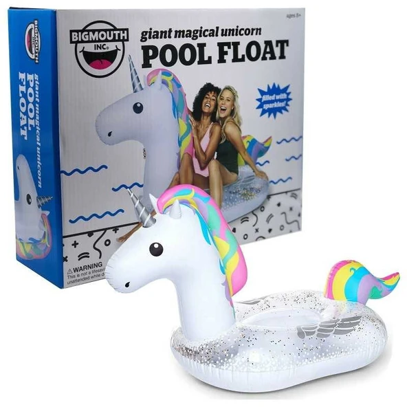 Deniz için Parıltılı Dev Şişme Tek Boynuzlu At TAPF-0027