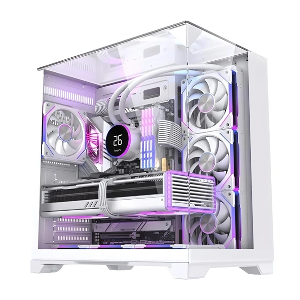 SNT Subzero Plus 7 x Argb Fan Uzaktan Kumanda Midi Tower Atx Beyaz Oyuncu Kasası