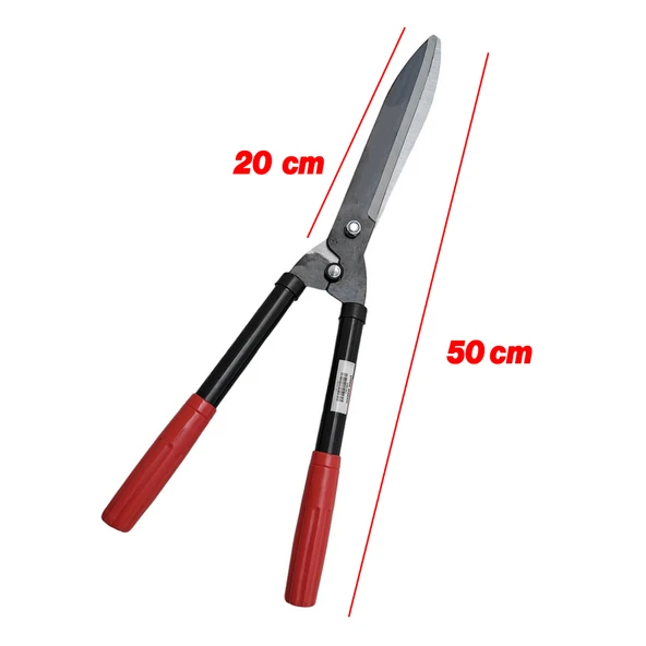 Plastik Saplı Eğri Çim Budama Makası Çalı Çimen Biçme Kesme Makas 50 cm Keskin Metal Bıçkı 1 Adet - Resim 3