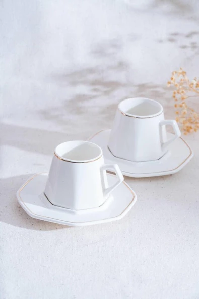 Elara Gold 6 Kişilik Kahve Fincanı Takımı - 90 ml - Resim 3