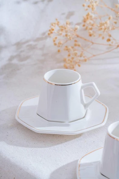 Elara Gold 6 Kişilik Kahve Fincanı Takımı - 90 ml - Resim 2