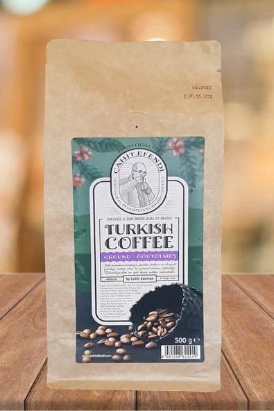 Cahit Efendi Türk Kahvesi 500gr. Sert Içim Kraft Ambalajında Özel Seri Öğütülmüş Türk Kahvesi