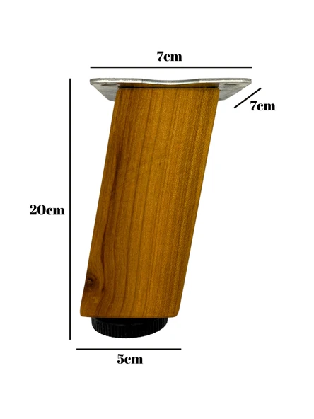 Kale Eğimli Ayarlı Ahşap Ayak Mobilya Masa ve Dolap Ayağı(KİRAZ)(KİRAZ AĞACI) Kiraz 20cm 20cm - 2 ADET - Resim 5