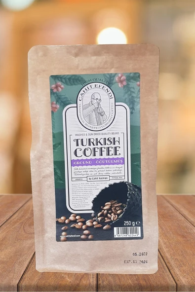 Cahit Efendi Türk Kahvesi 250gr. Sert Içim Kraft Ambalajında Özel Seri Öğütülmüş Türk Kahvesi