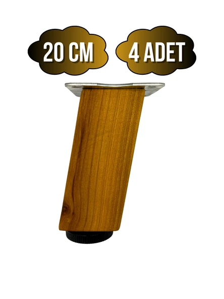 Kale Eğimli Ayarlı Ahşap Ayak Mobilya Masa ve Dolap Ayağı(KİRAZ)(KİRAZ AĞACI) Kiraz 20cm 20cm - 4 ADET - 1