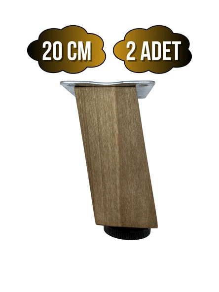 Kale Eğimli Ayarlı Ahşap Ayak Mobilya Masa ve Dolap Ayağı(KOYU CEVİZ)(CEVİZ AĞACI) Ceviz 20cm 20cm - 2 ADET ürün görseli