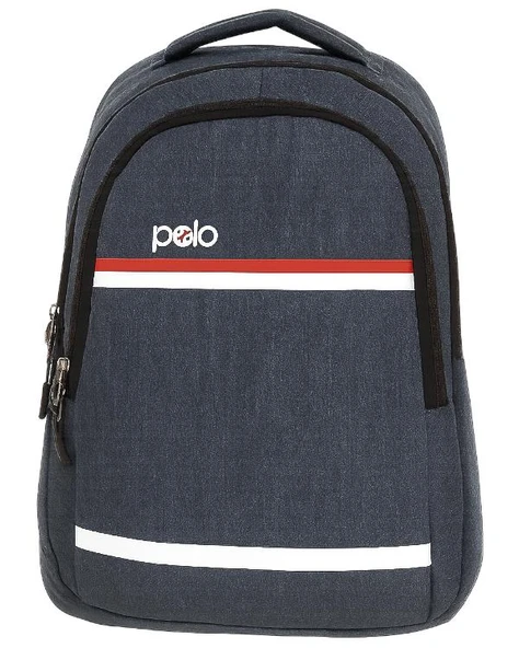 Temel My Polo Sırt Çantası Kırmızı Beyaz Çizgili Lacivert 8860 ürün görseli