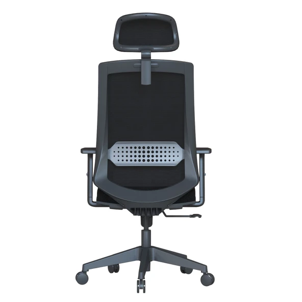 Casella Teknik Ofis Mobilyaları Pordo Fileli Ayarlanabilir Kol Hareketli Bel Destekli Siyah Yönetici Çalışma Koltuğu - 5