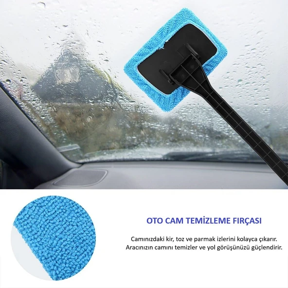 Protec Oto Cam Silme Aleti Cam Temizleyici Fırça - Resim 8