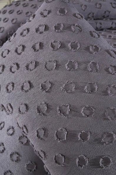 Çeyiz Diyarı Konik 2 Parça Tek Kişilik Pike Takımı Antrasit - Resim 6