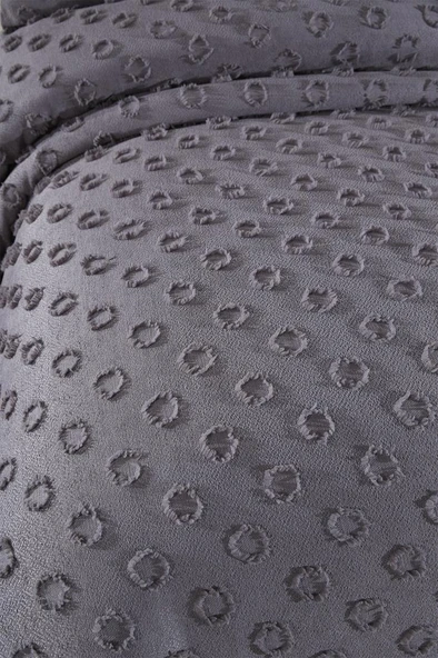 Çeyiz Diyarı Konik 2 Parça Tek Kişilik Pike Takımı Antrasit - Resim 5