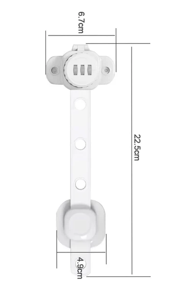 Şeffaf Numaratör Şifreli Çok Amaçlı Esnek Dolap ve Çekmece Kilidi - Resim 2