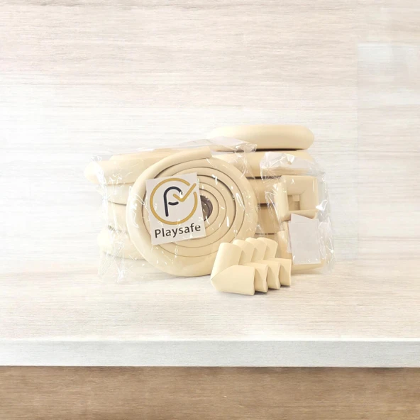 10'lu Jumbo 2 Mt. Kenar Ve 4 Ad. Köşe Koruyucu Set Krem - Resim 2