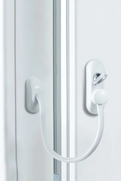 Penkid Çelik Halatlı Kablolu Kapı Pencere Kilidi Beyaz ürün görseli