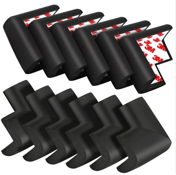 4'lü V Tipi Siyah Köşe Koruyucu - Resim 2