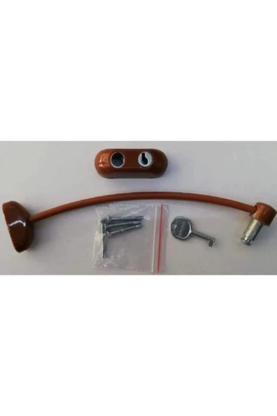 Penkid Çelik Halatlı Kablolu Kapı Pencere Kilidi Kahverengı - Resim 2