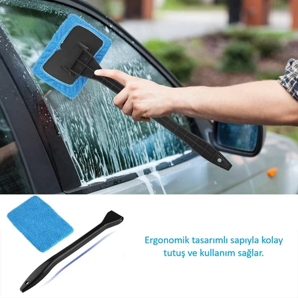 Protec Oto Cam Silme Aleti Cam Temizleyici Fırça - Resim 9