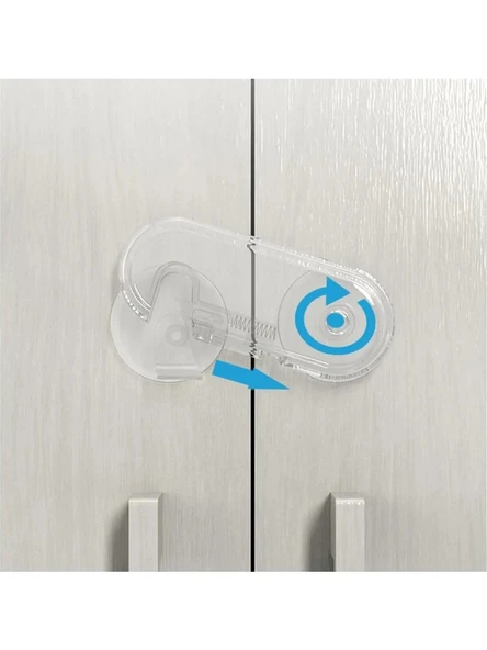 Play Safe 6'lı Şeffaf Çekmece Dolap Güvenlik Kilidi - 5