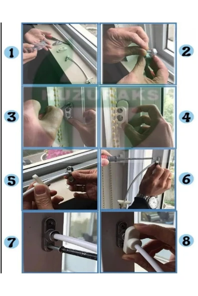 Penkid Çelik Halatlı Kablolu Kapı Pencere Kilidi Kahverengı - Resim 3