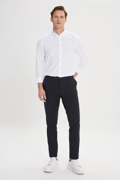 AC&Co / Altınyıldız Classics Erkek Haki Slim Fit Dar Kesim Yan Cep Esnek Chino Pantolon 4A0122200006 ürün görseli 1