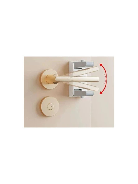 Gri-Beyaz Kapı Kolu Güvenlik Kilidi- Dikey Katlamalı ürün görseli