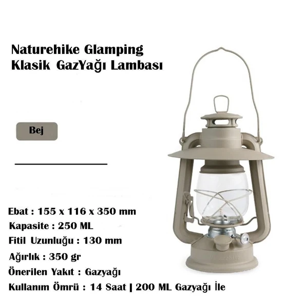 Naturehike Glamping Klasik GazYağı Lambası ürün görseli