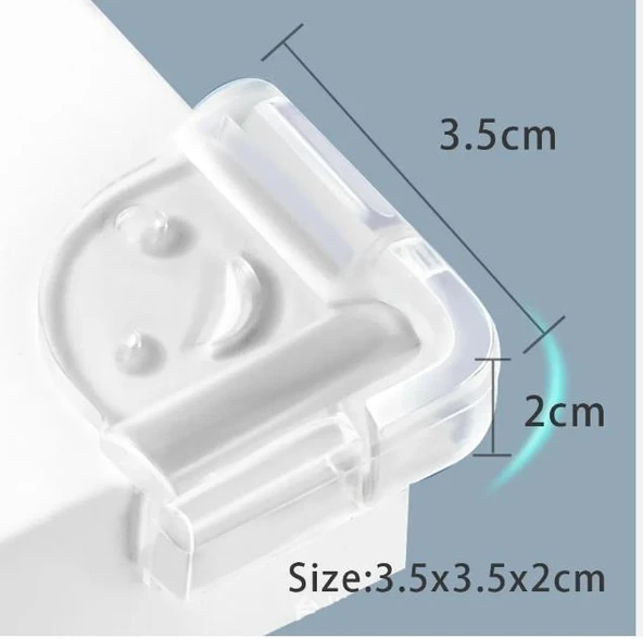 4'lü Silikon Oluklu Şeffaf Köşe Koruyucu - Resim 3