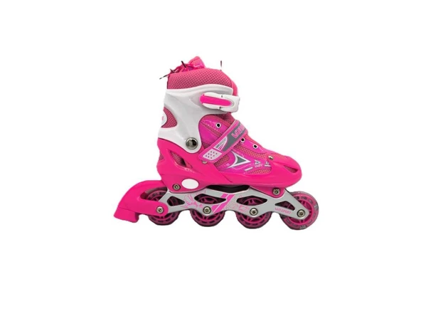 Vardem Işıklı Ayarlanabilir (Alıştırma ve Sıralı) Paten M (34-37) (Pembe) - 2