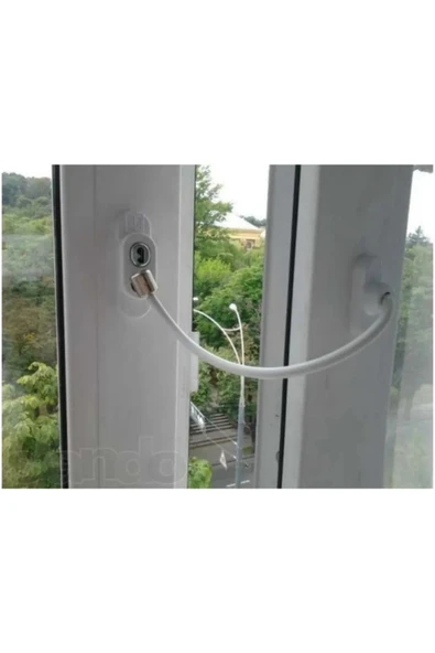 Penkid Çelik Halatlı Kablolu Kapı Pencere Kilidi Beyaz - Resim 5