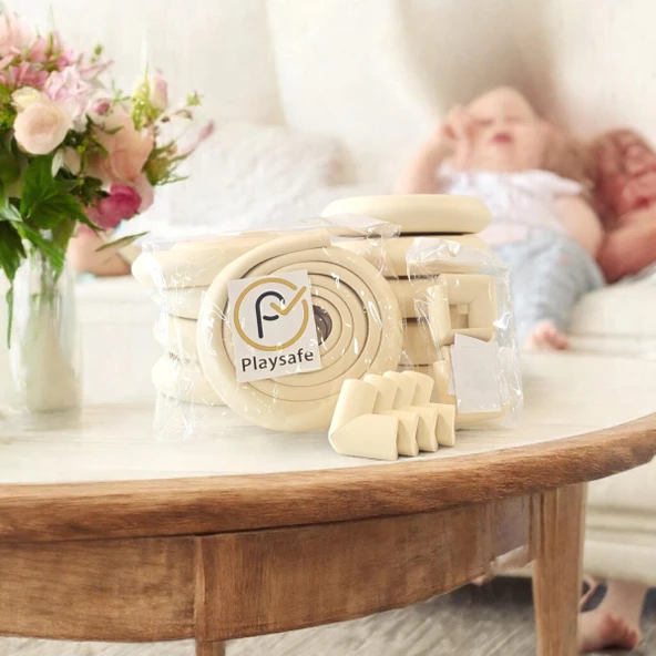 10'lu Jumbo 2 Mt. Kenar Ve 4 Ad. Köşe Koruyucu Set Krem ürün görseli